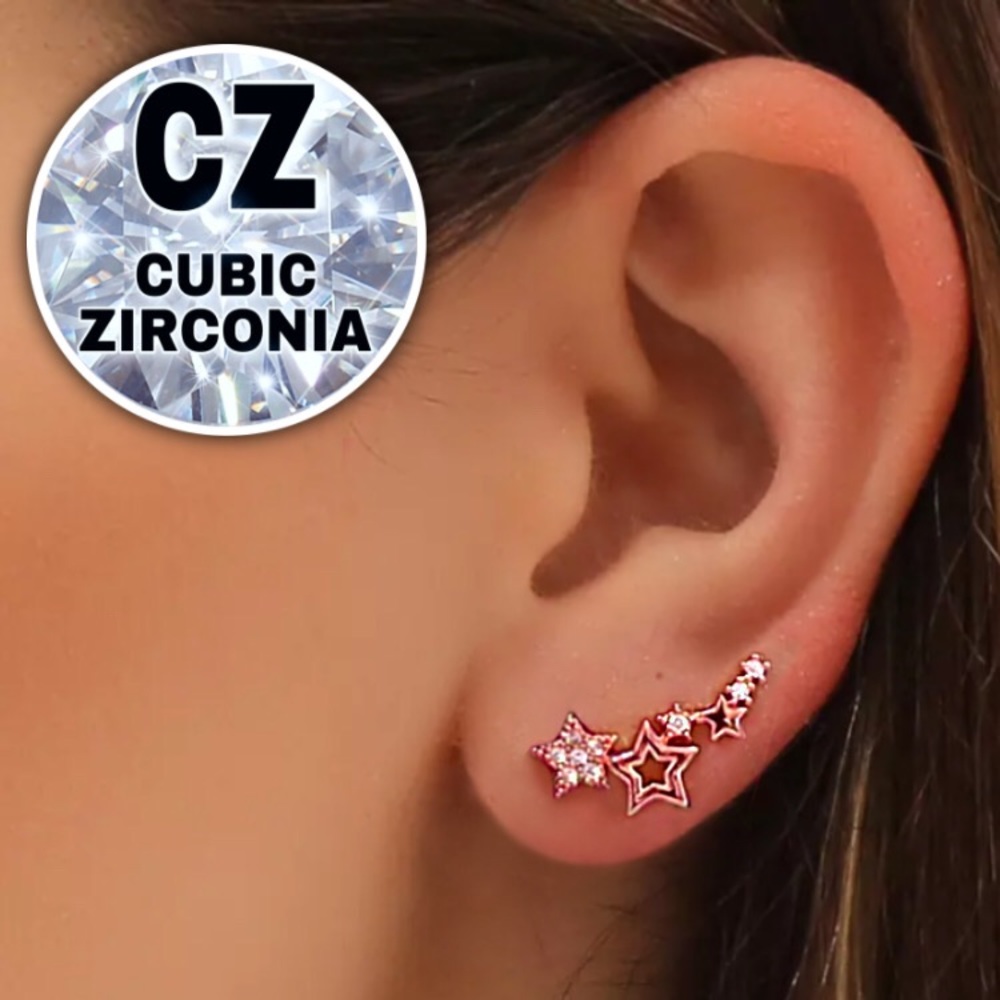 ⚜️[𝟯𝟬%𝗢𝗙𝗙|𝗯𝘂𝗻𝗱𝗹𝗲𝘀 𝟯+]⚜️CZ 18K Constellation Climber Earrings NEW